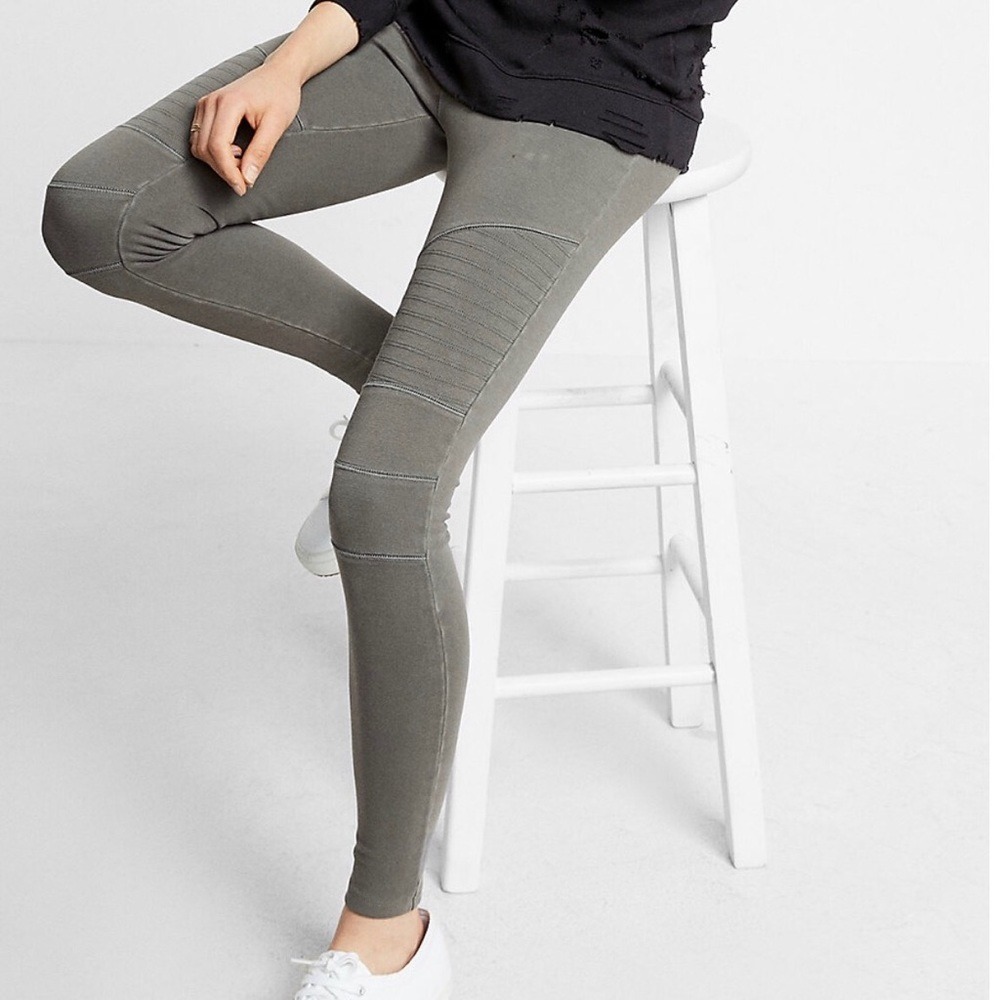 Express Womens Size XS Pull On Stretch Garment Dyed Moto Ankle Legging Gray 1589
